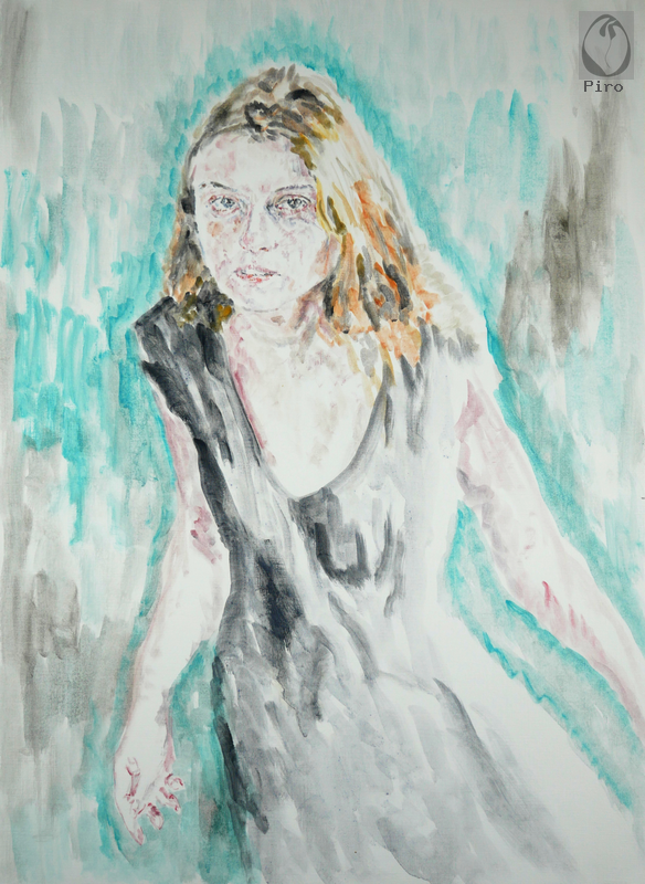 oil on paper - olio su carta di Piro